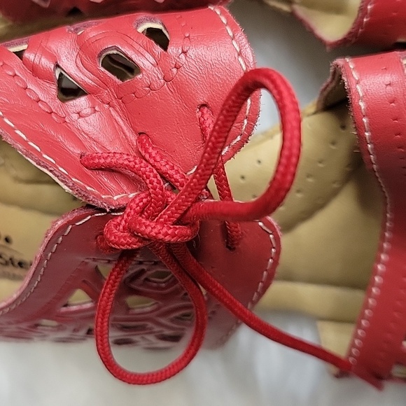 SPRING STEP Red Slide Sandal Wedge 36/6 - Picture 6 of 8